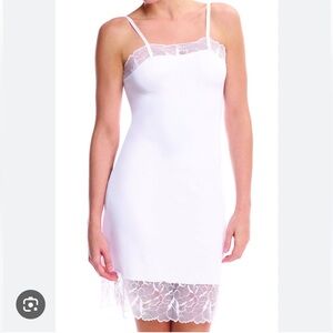 Commando white classic slip chemise with lace